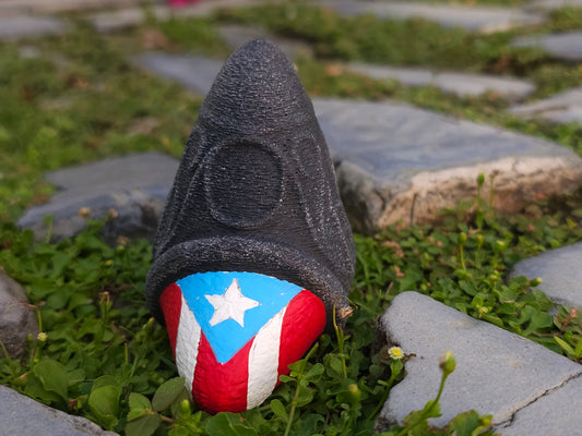 Cemi Taino Con bandera de Puerto Rico