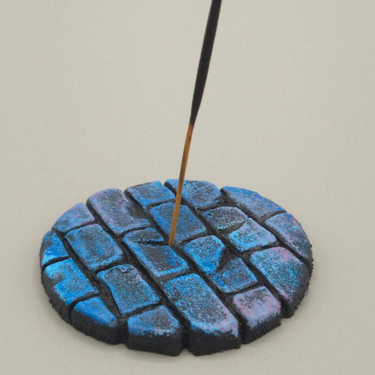 Porta Incienso Artesanal con Diseño de Adoquines