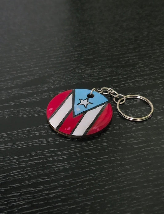Llavero De Bandera de Puerto Rico